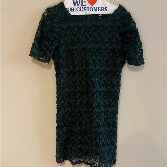 Always For You Dark Green Puff Sleeve Mini Dress Size S - Picture 2 of 3